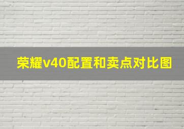 荣耀v40配置和卖点对比图