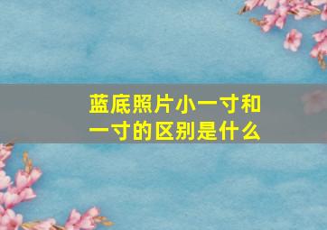 蓝底照片小一寸和一寸的区别是什么