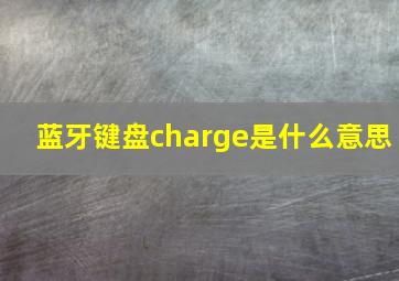 蓝牙键盘charge是什么意思