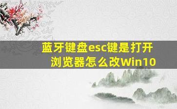 蓝牙键盘esc键是打开浏览器怎么改Win10