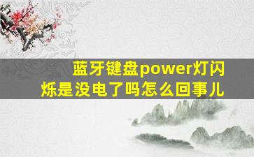 蓝牙键盘power灯闪烁是没电了吗怎么回事儿