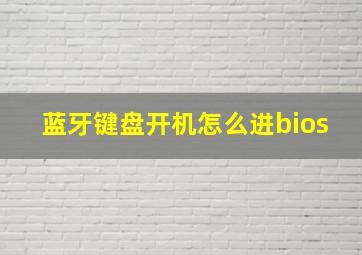 蓝牙键盘开机怎么进bios