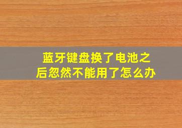 蓝牙键盘换了电池之后忽然不能用了怎么办