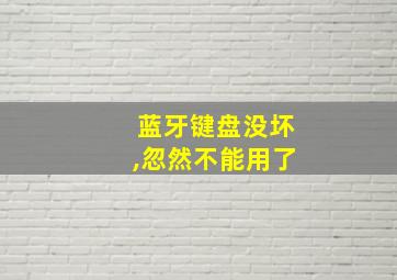 蓝牙键盘没坏,忽然不能用了