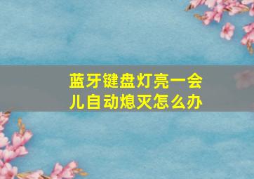 蓝牙键盘灯亮一会儿自动熄灭怎么办