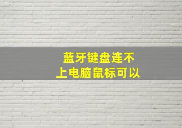 蓝牙键盘连不上电脑鼠标可以