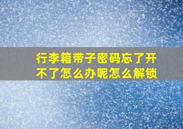 行李箱带子密码忘了开不了怎么办呢怎么解锁