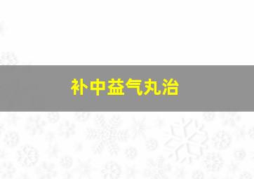 补中益气丸治