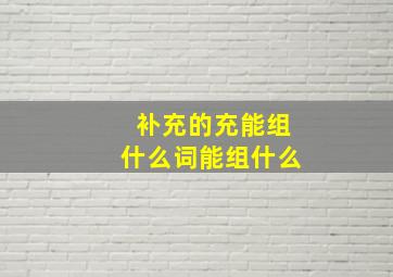 补充的充能组什么词能组什么