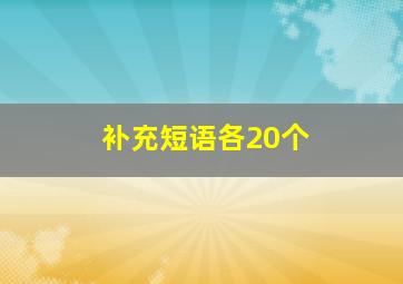 补充短语各20个