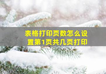 表格打印页数怎么设置第1页共几页打印