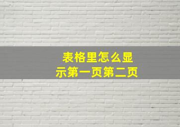 表格里怎么显示第一页第二页