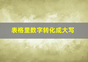 表格里数字转化成大写