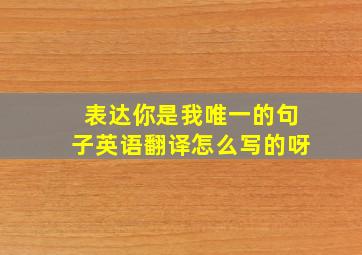 表达你是我唯一的句子英语翻译怎么写的呀