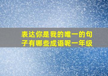 表达你是我的唯一的句子有哪些成语呢一年级