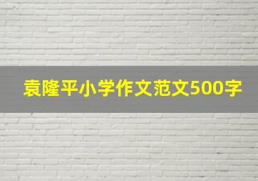 袁隆平小学作文范文500字