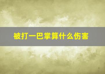 被打一巴掌算什么伤害