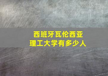 西班牙瓦伦西亚理工大学有多少人