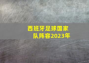 西班牙足球国家队阵容2023年