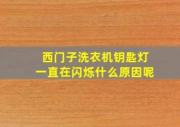 西门子洗衣机钥匙灯一直在闪烁什么原因呢