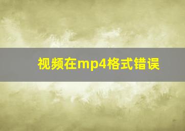 视频在mp4格式错误