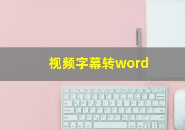 视频字幕转word