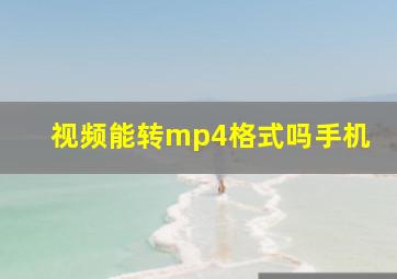 视频能转mp4格式吗手机