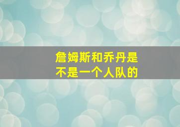 詹姆斯和乔丹是不是一个人队的