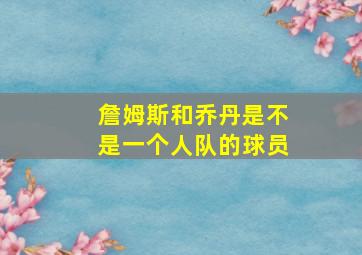 詹姆斯和乔丹是不是一个人队的球员