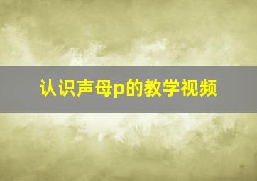 认识声母p的教学视频