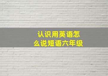 认识用英语怎么说短语六年级