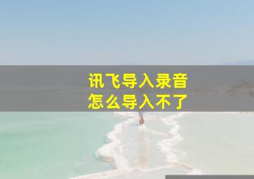 讯飞导入录音怎么导入不了