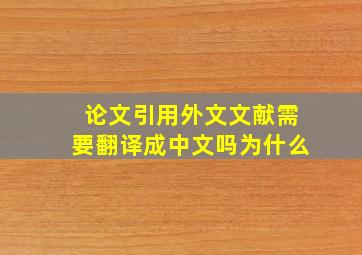 论文引用外文文献需要翻译成中文吗为什么