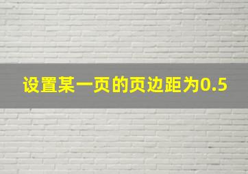 设置某一页的页边距为0.5