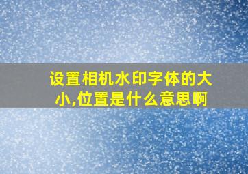 设置相机水印字体的大小,位置是什么意思啊