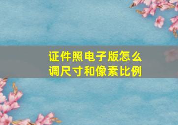 证件照电子版怎么调尺寸和像素比例