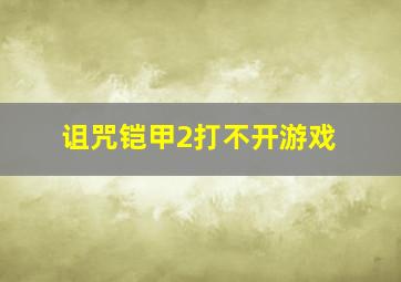 诅咒铠甲2打不开游戏