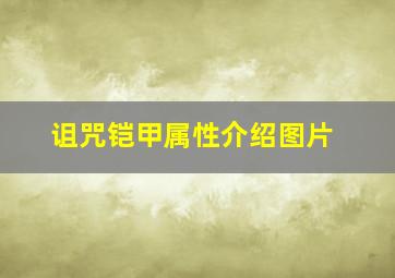 诅咒铠甲属性介绍图片