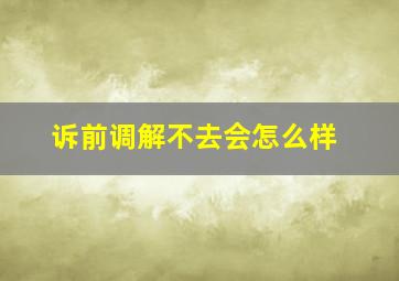 诉前调解不去会怎么样