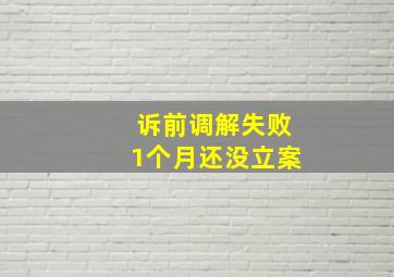 诉前调解失败1个月还没立案