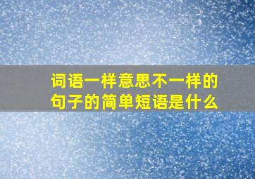 词语一样意思不一样的句子的简单短语是什么