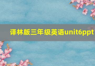 译林版三年级英语unit6ppt