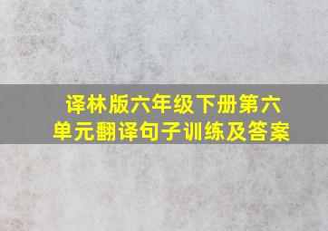 译林版六年级下册第六单元翻译句子训练及答案