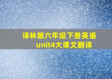 译林版六年级下册英语unit4大课文翻译