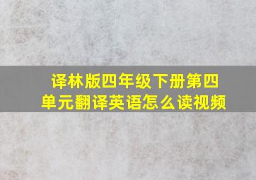 译林版四年级下册第四单元翻译英语怎么读视频