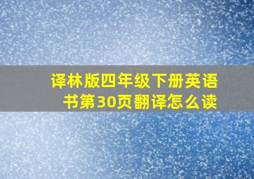 译林版四年级下册英语书第30页翻译怎么读