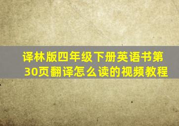 译林版四年级下册英语书第30页翻译怎么读的视频教程