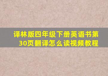 译林版四年级下册英语书第30页翻译怎么读视频教程