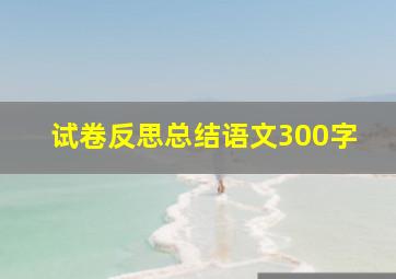 试卷反思总结语文300字