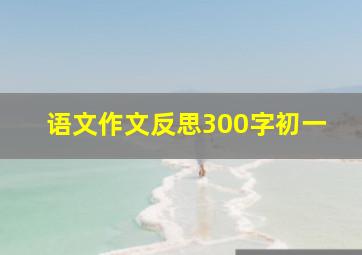 语文作文反思300字初一